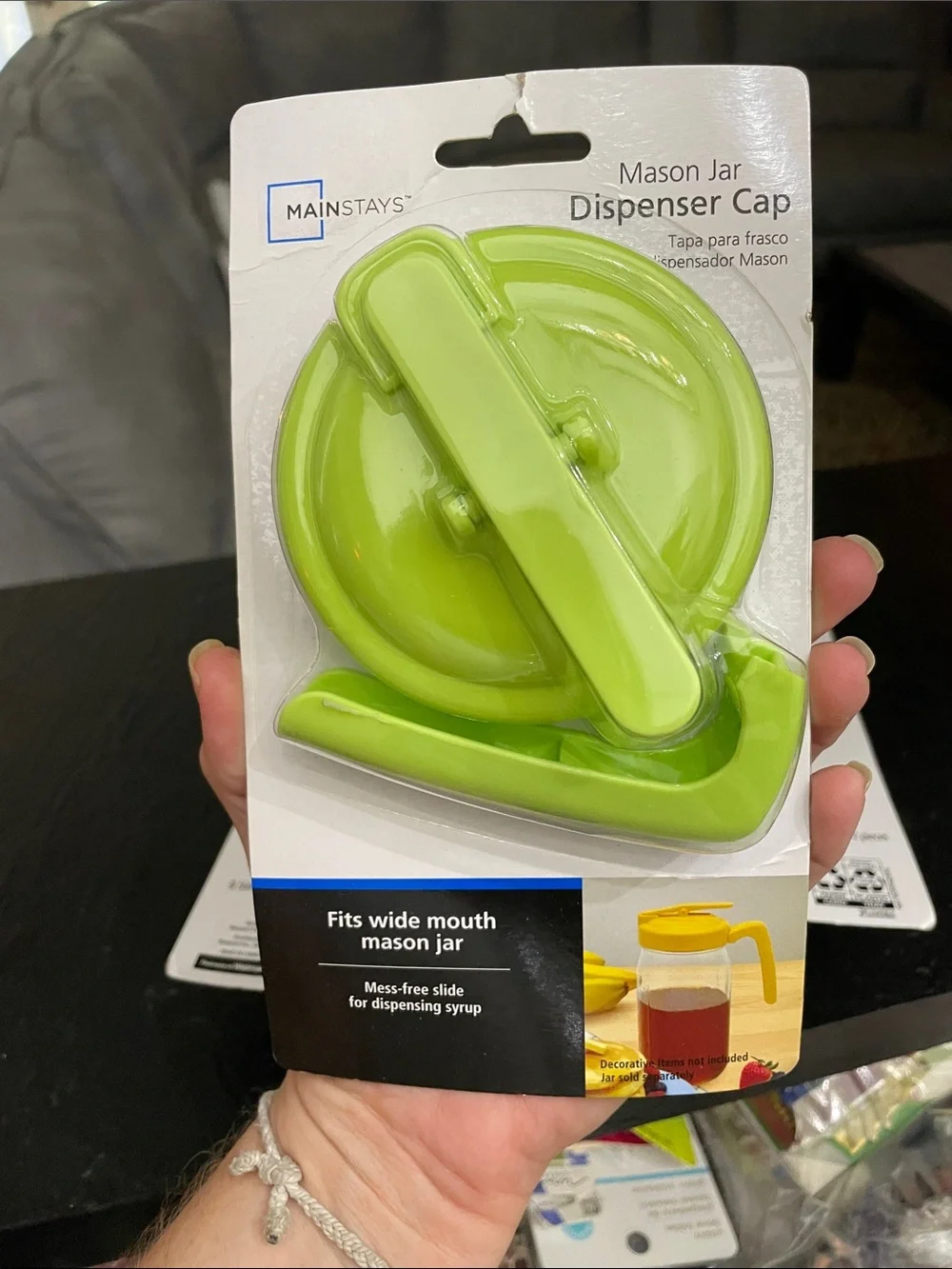 Wide-Mouth Mason Jar Sipper Cap - Green and Yellow (Set of 3) NIB